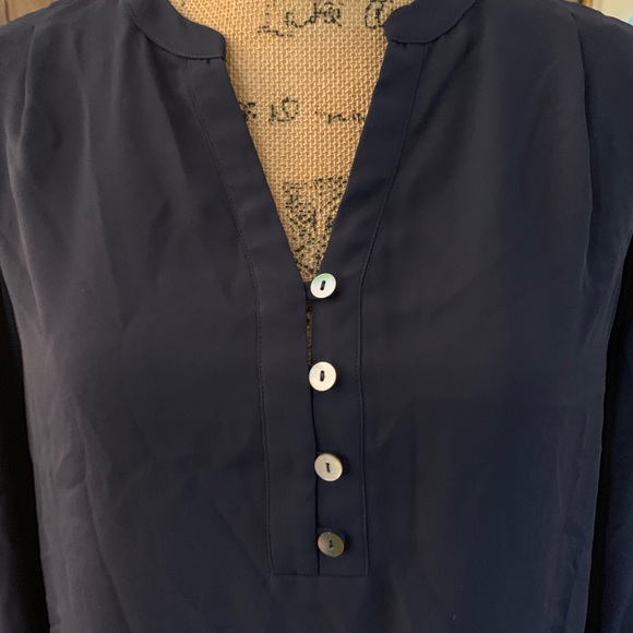 Anthropologie Pliéone Navy Blue Blouse Size small - Picture 2 of 7